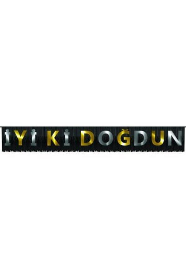 Parti Sürprizi Iyi Ki Doğdun Altın Gümüş Renk Püsküllü Afiş - Image 1