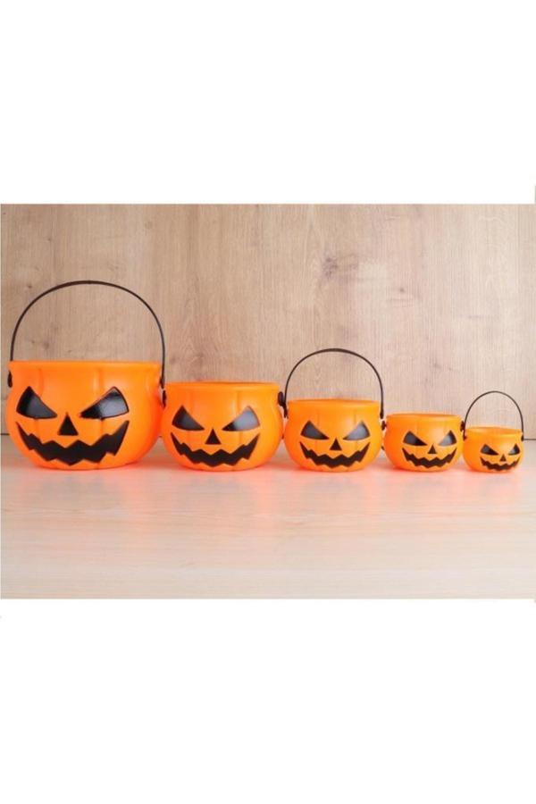 Parti Sürprizi Halloween Balkabağı Şekilli Kova 5 Adet - Image 1