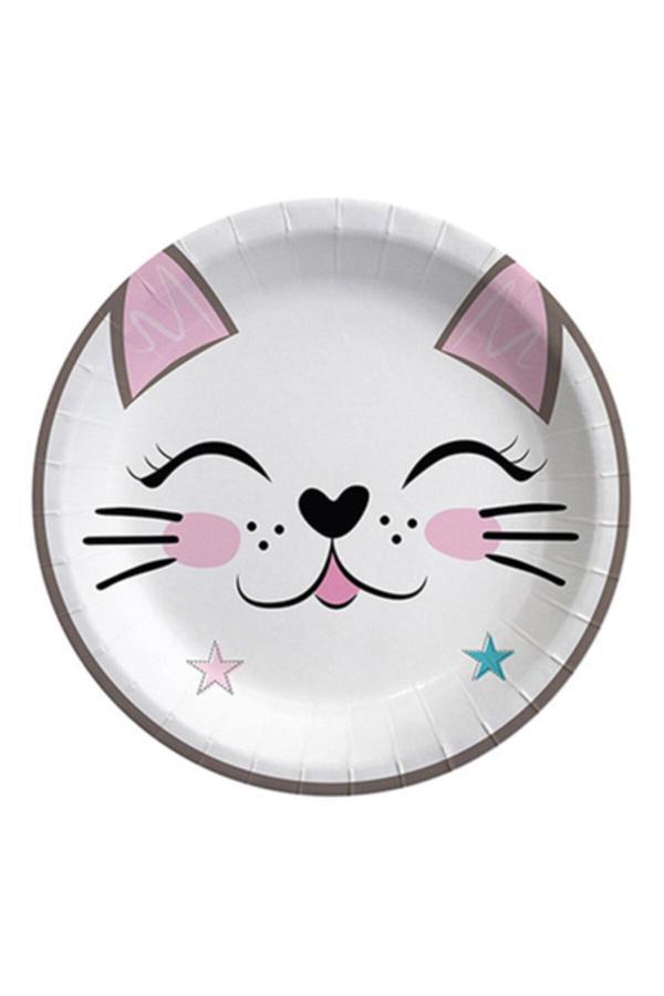 Parti Sürprizi Kedicikler Partisi Tabak 8 Adet - Image 1