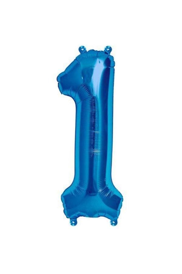 Parti Sürprizi Mavi 1 Rakam Folyo Balon 40 cm 1 Adet - Image 1