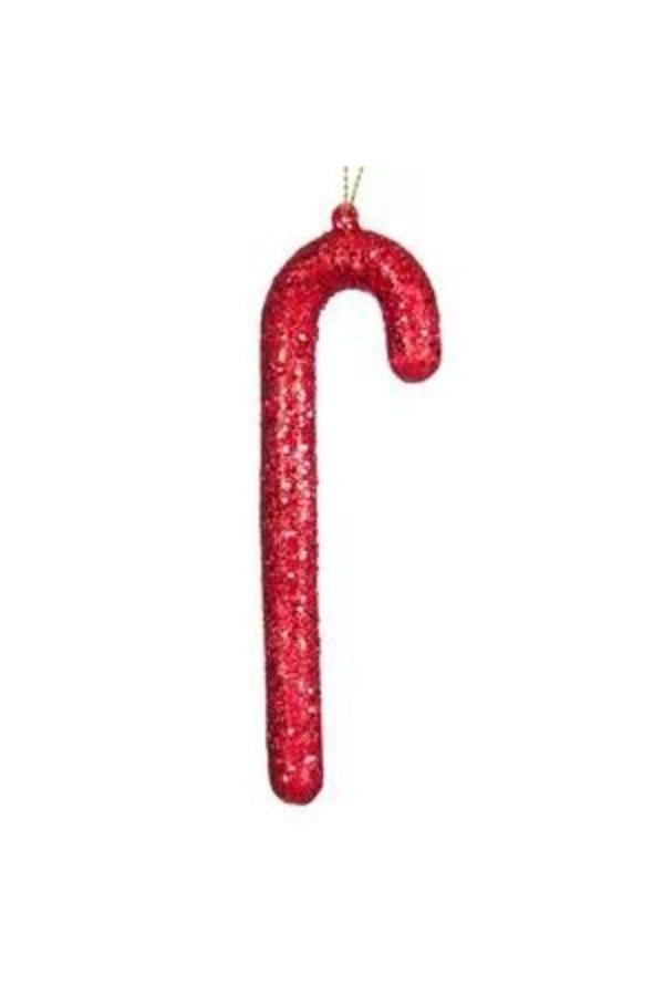 Parti Sürprizi Yılbaşı Çam Ağacı Kırmızı Simli Baston 12 Cm 1 Adet - Image 1