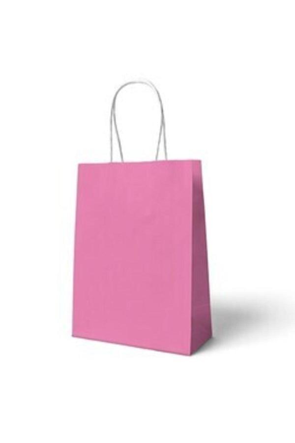 Parti Sürprizi Bebek Pembe Büküm Saplı 6 Adet Hediye Çantası 22 X 24 Cm - Image 1