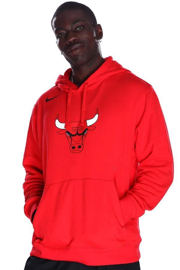 Nike Chicago Bulls NBA Club Hoodie Erkek Kapüşonlu Basketbol Sweatshirt Kırmızı - Image 1