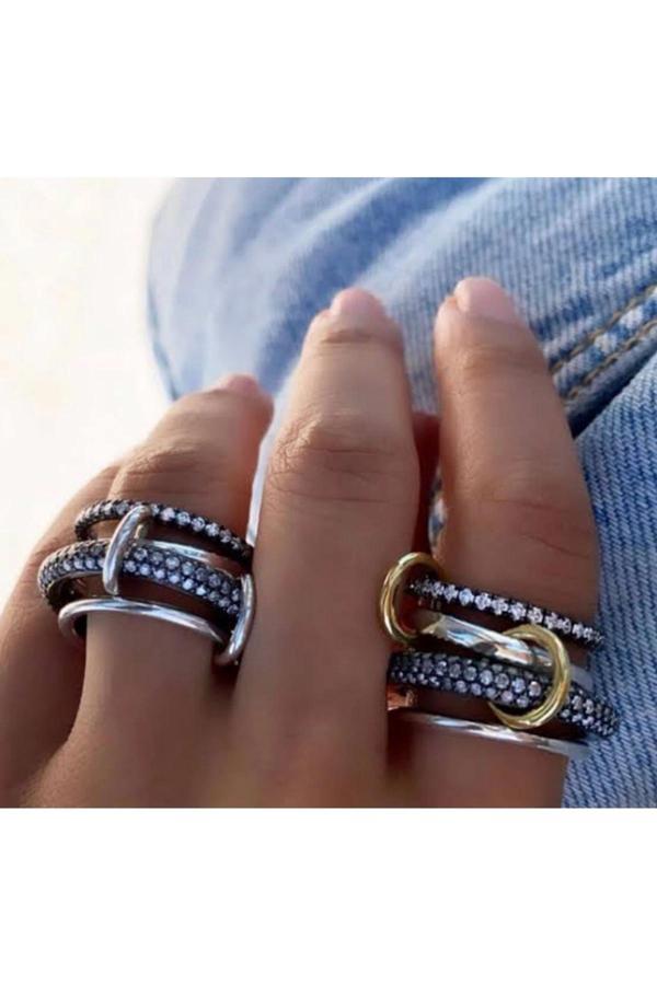 925 Ayar Çoklu Tarz Gümüş Yüzük - Image 1