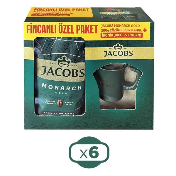 Jacobs Monarch Gold 200 gr İkonik Jacobs Fincanlı Set x 6 Adet - Image 1