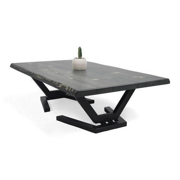 Doğal Ağaç Masif Hibrit Kütük Yemek Masası ve Sehpa 75cm x 145cm - Image 1