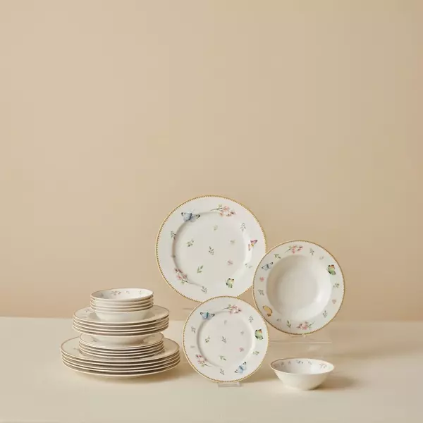 Karaca Forever Bone New Fly 24 Parça 6 Kişilik Yemek Takımı - Image 1