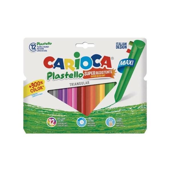 Supertrend Plastello Jumbo Üçgen Elleri Kirletmeyen Yıkanabilir Mum Boya 12 Renk - Image 1