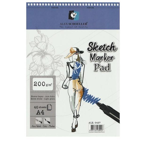Supertrend Spiralli Sketch Marker Defteri Pad 200 gr. A4 40 yp. - Image 1