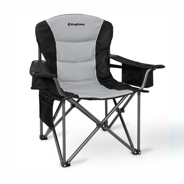 KingCamp Juniper Bel Destekli Ultra Konforlu XL Kamp Sandalyesi Blk/Grey - Image 1