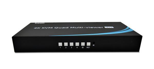 KVM Quad Multi-viewer 4x1&lt;br /&gt;
4 in 1 out HDMI KVM seamless switch, sharing 1 display&lt;br /&gt;
Keyboard and mouse, USB 3.0, Quad Multi-viewer &lt;br /&gt;
Max resolution 4K@30Hz, HDMI 1.4 HD - Image 1