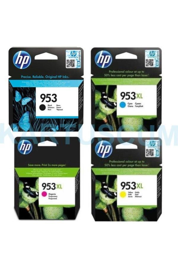 Hp 953 + 953Xl Sarı Kırmızı Mavi Siyah Kartuş Seti - Officejet Pro 7720/7730/7740/8210 - Image 1
