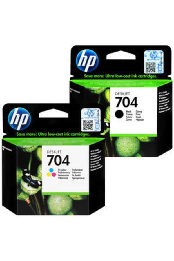 Hp 704 Siyah Kartuş Cn692Ae Ve 704 Üç Renkli Kartuş Cn693Ae 2'Li - Image 1