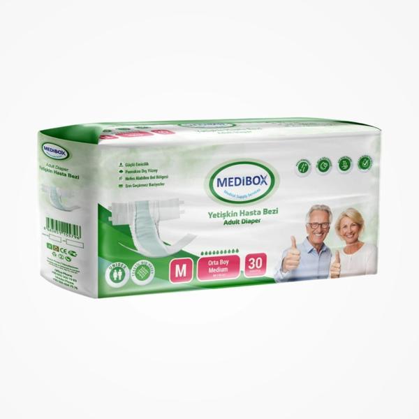 Medibox Yetişkin Bel Bantlı Hasta Bezi (M) Medium | 30 Adet - Image 1