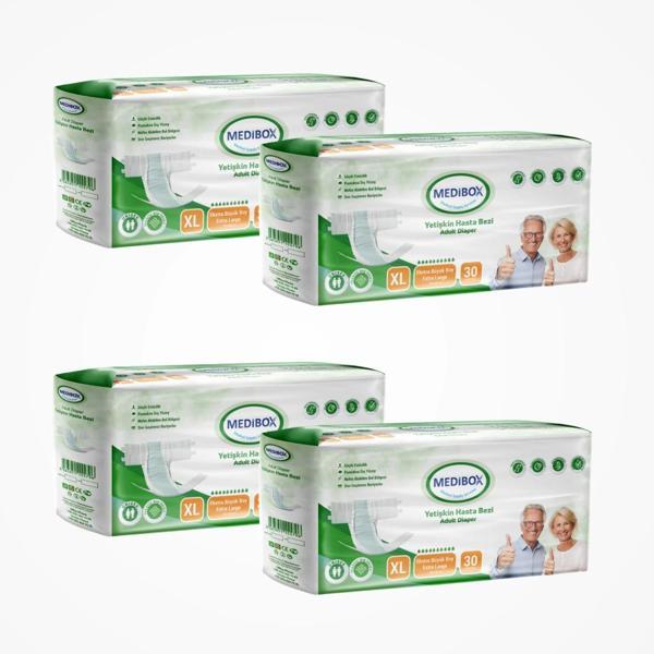 Medibox Yetişkin Bel Bantlı Hasta Bezi (XL) X Large | 120 Adet - Image 1