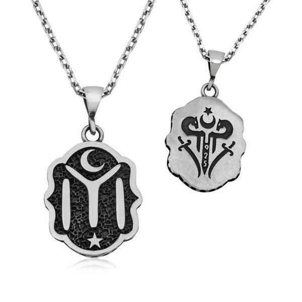 BlackCraft ​Gümüş Kayı Boyu Armalı Kolye (BC-2B7FF9) - Image 1