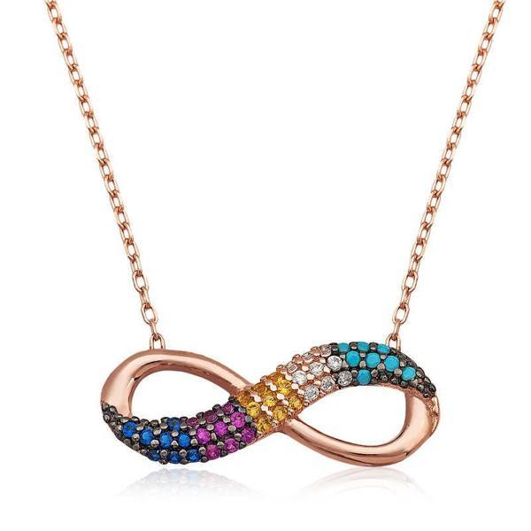 BlackCraft 925 Ayar Gümüş Renkli Sonsuzluk Kadın Gümüş Kolye (BC-F15878) - Image 1