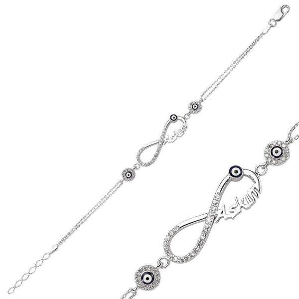 BlackCraft 925 Ayar Gümüş Sonsuzluk Aşkım Bileklik (BC-34E980) - Image 1