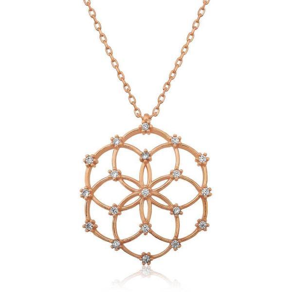 BlackCraft 925 Ayar Gümüş Yaşam Çiçeği Kadın Gümüş Kolye (BC-9A2747) - Image 1