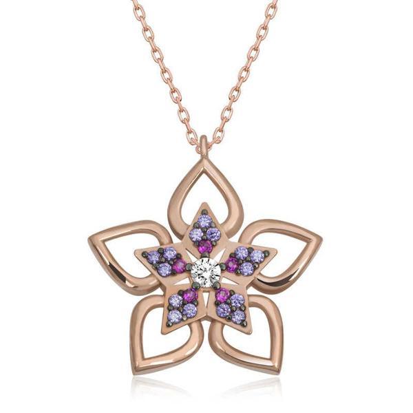 BlackCraft ​925 Ayar Gümüş Çiçek Kadın Gümüş Kolye (BC-E75307) - Image 1