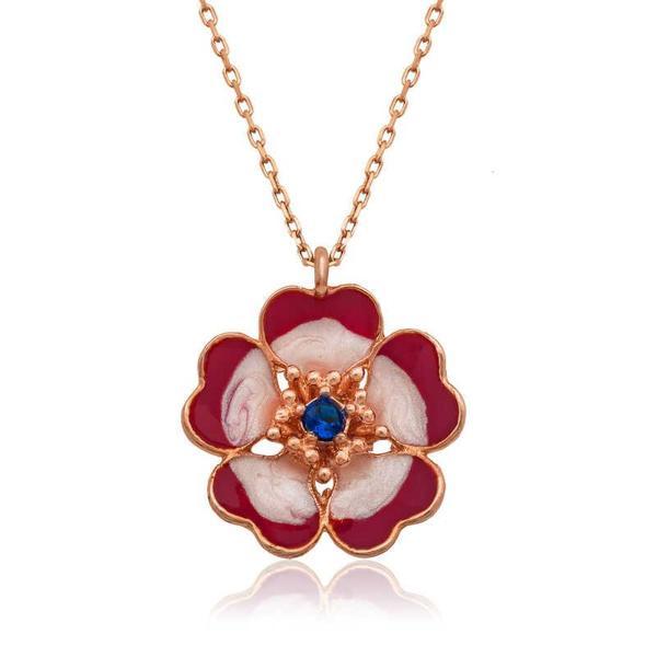 BlackCraft 925 Ayar Gümüş Manolya Çiçeği Kadın Gümüş Kolye (BC-842E12) - Image 1