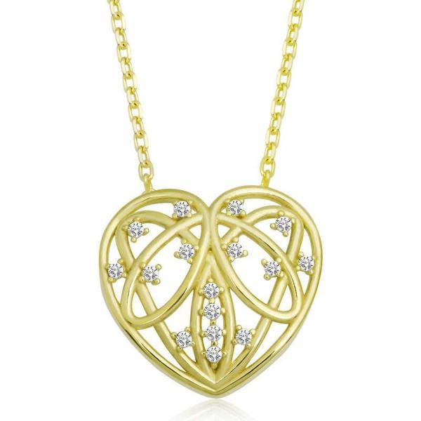 BlackCraft 925 Ayar Gümüş Bombeli Kalp Kadın Gümüş Kolye (BC-B47EF8) - Image 1