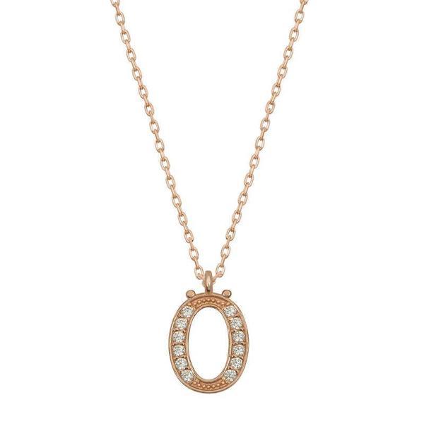 BlackCraft 925 Ayar Gümüş Rose Ö Harfi Kadın Gümüş Kolye (BC-126D31) - Image 1