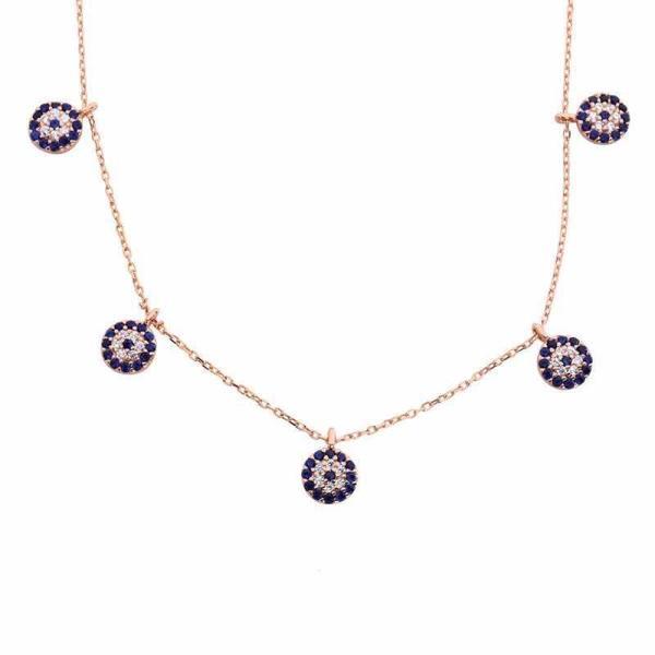 BlackCraft 925 Ayar Gümüş Nazarlı Şans Bayan Gümüş Kolye (BC-15BF0A) - Image 1