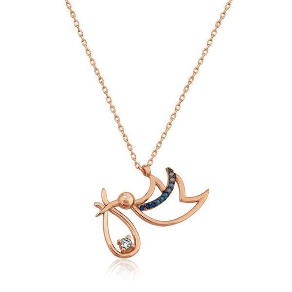 BlackCraft Gümüş Rose Yeni Doğan Bebek Bayan Kolye (BC-FBAD5D) - Image 1
