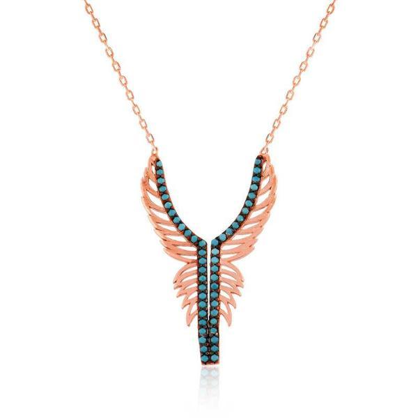 BlackCraft 925 Ayar Gümüş Melek Kanadı Kadın Gümüş Kolye (BC-B83DF4) - Image 1