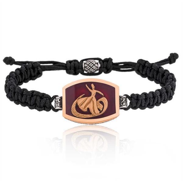 BlackCraft Gümüş Semazen Vav Desenli Makrome Erkek Bileklik (BC-52A50A) - Image 1