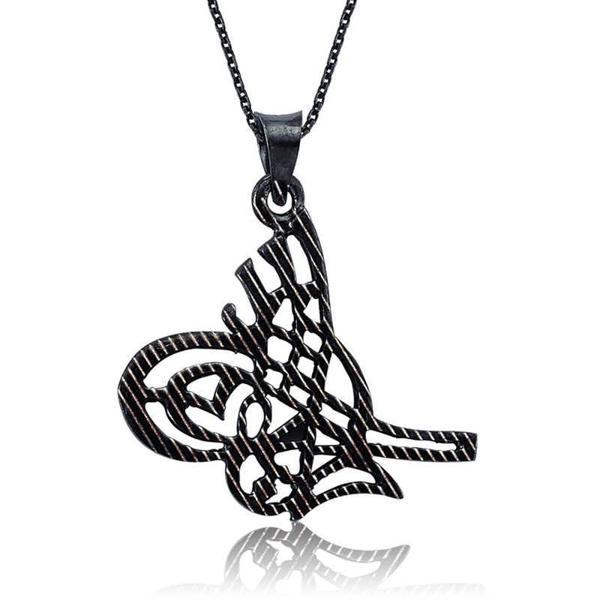 BlackCraft 925 Ayar Gümüş Tuğra Kadın Gümüş Kolye (BC-33135E) - Image 1