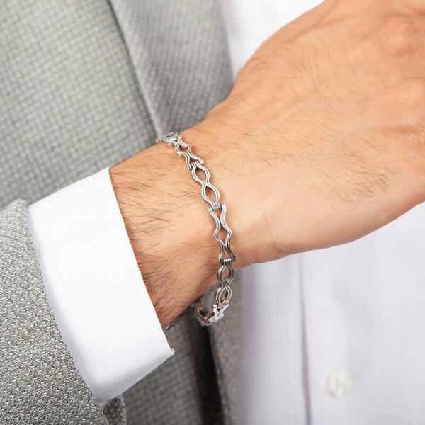 BlackCraft 925 Ayar Gümüş Oksitli Erkek Bileklik (BC-796DF1) - Image 1