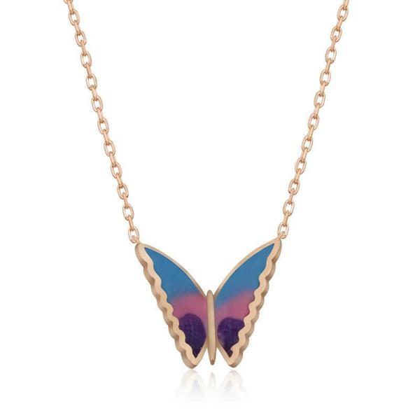 BlackCraft 925 Ayar Gümüş Minimal Kelebek Bayan Gümüş Kolye (BC-E6EB8C) - Image 1