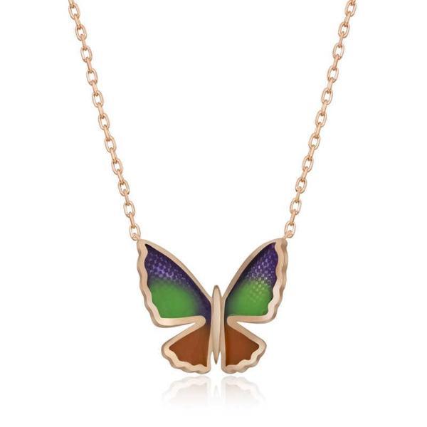 BlackCraft 925 Ayar Gümüş Minimal Kelebek Bayan Gümüş Kolye (BC-E6EB8C) - Image 1