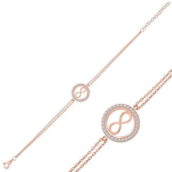 BlackCraft 925 Ayar Gümüş Rose Sonsuzluk Bileklik (BC-8270E0) - Image 1