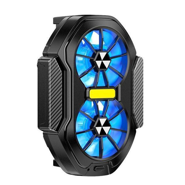 Cep Telefonu Soğutu Çift Fanlı Şarj Edilebilir Oyun Soğutucu Fan FS01 - Image 1