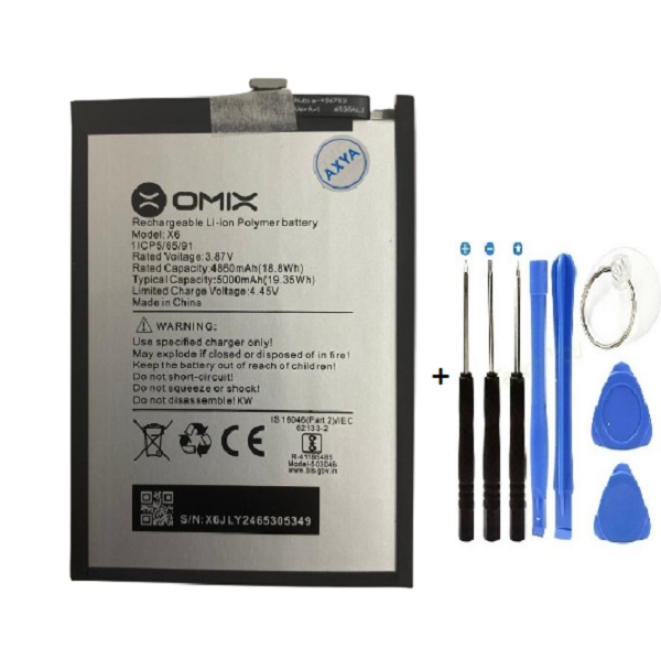 Omix X6 Pil Batarya + Tamir Seti 5000 mAh - Image 1