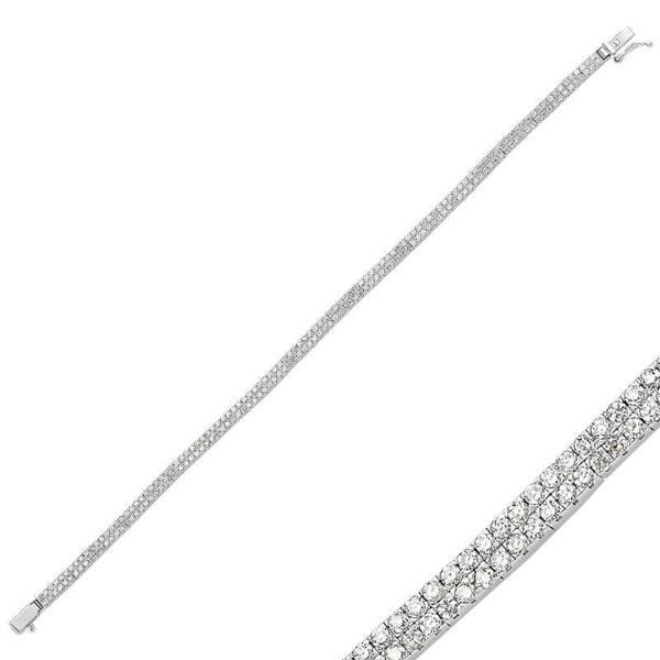 BlackCraft 925 Ayar Gümüş İki Sıra Su Yolu Bileklik (BC-79BC02) - Image 1