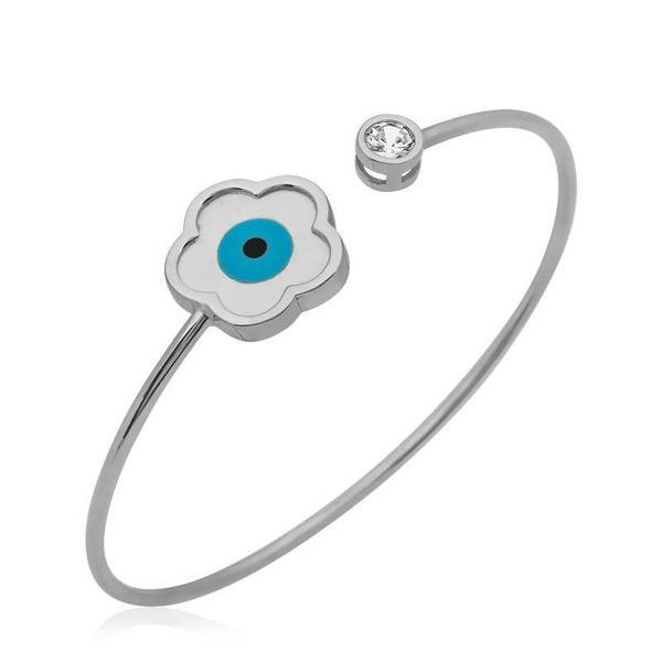 BlackCraft ​925 Ayar Gümüş Sedef Taşlı Çiçek Bileklik (BC-672681) - Image 1
