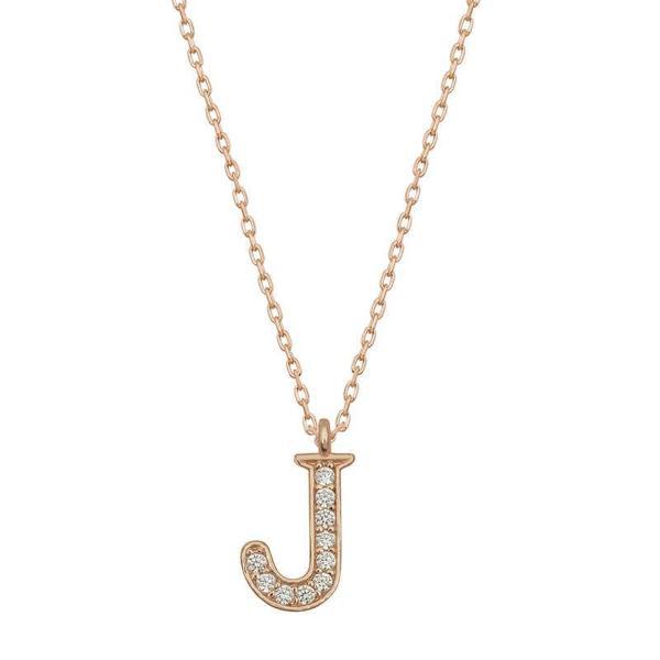 BlackCraft 925 Ayar Gümüş Rose J Harfi Kadın Gümüş Kolye (BC-8815B7) - Image 1