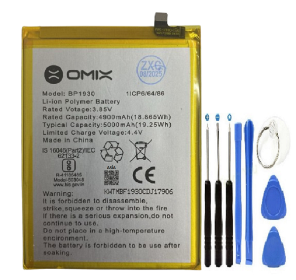 Omix X700 2. Nesil BP1930 Pil Batarya + Tamir Set 5000 mAh - Image 1