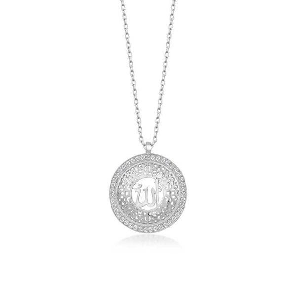 BlackCraft Gümüş Allah Yazılı Kadın Kolye (BC-DD160C) - Image 1