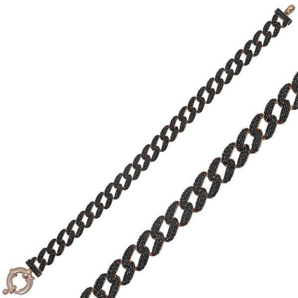 BlackCraft 925 Ayar Gümüş Siyah Taşlı Gurmet Bileklik (BC-DB43E9) - Image 1