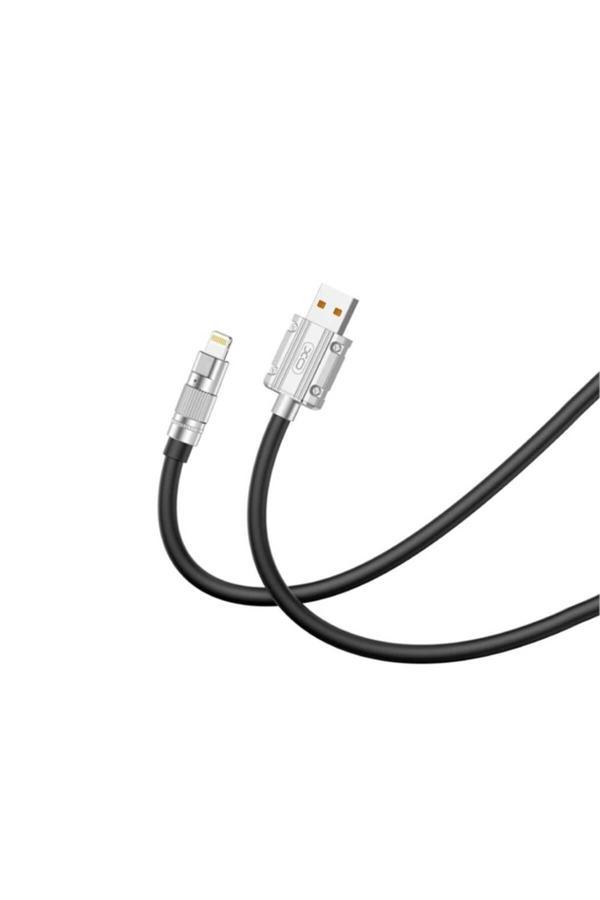 Xo -Nb227 Ip Siyah Usb Lightning 6A Apple Iphone Ipad Silikon Şarj Kablosu - Image 1