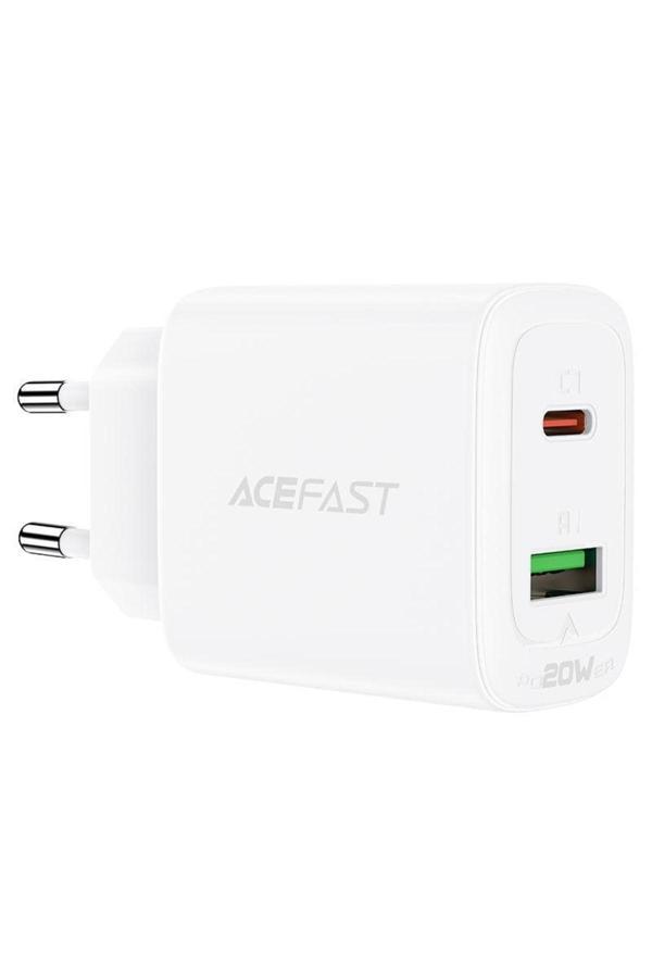 Acefast Duvar Tipi Fiş Hızlı Şarj Başlık 20W Type-C Ve Usb-A Seyahat Şarj Cihazı Pd20W Şarj - Image 1