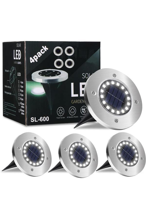 Coverzone 4 Adet Solar Enerjili Bahçe Işıklandırmak İçin Lamba Dış Mekan Uygun Güneş Enerjili Işık Sl-600 - Image 1
