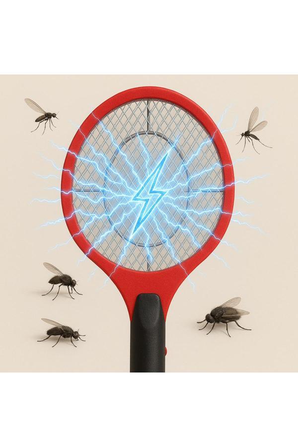 Coverzone Şarjlı Sinek Öldürücü Sc-18 - Bas-Çek Düğmeli, Taşınabilir, 50X20 Cm, Dahili Fişli, Kırmızı Renk - Image 1