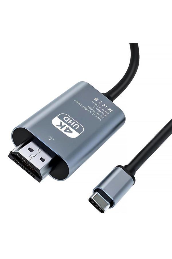 Coverzone Hdmı Çevirici Usb C Hdmı 4K 60Hz Hdmı, 200Cm Usb C Hdmı Adaptör Thunderbolt Type-C To Hdmı 2 Metre - Image 1