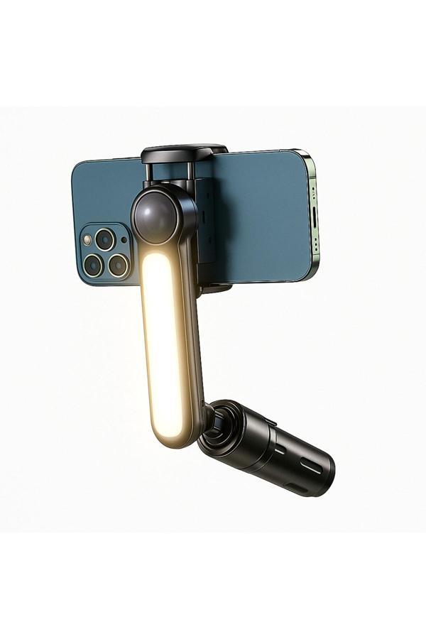 Coverzone Akıllı Telefonlar İçin Gimbal Stabilizator Kendinden Işıklı 360 Derece Dönebilen Başlık L09 - Image 1